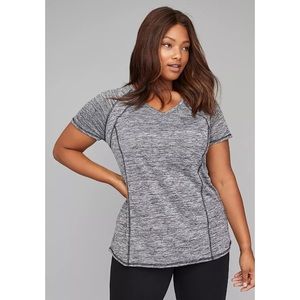 Lane Bryant LIVI Active Wicking Tee Womens Plus Size 22/24 3X Gray Black